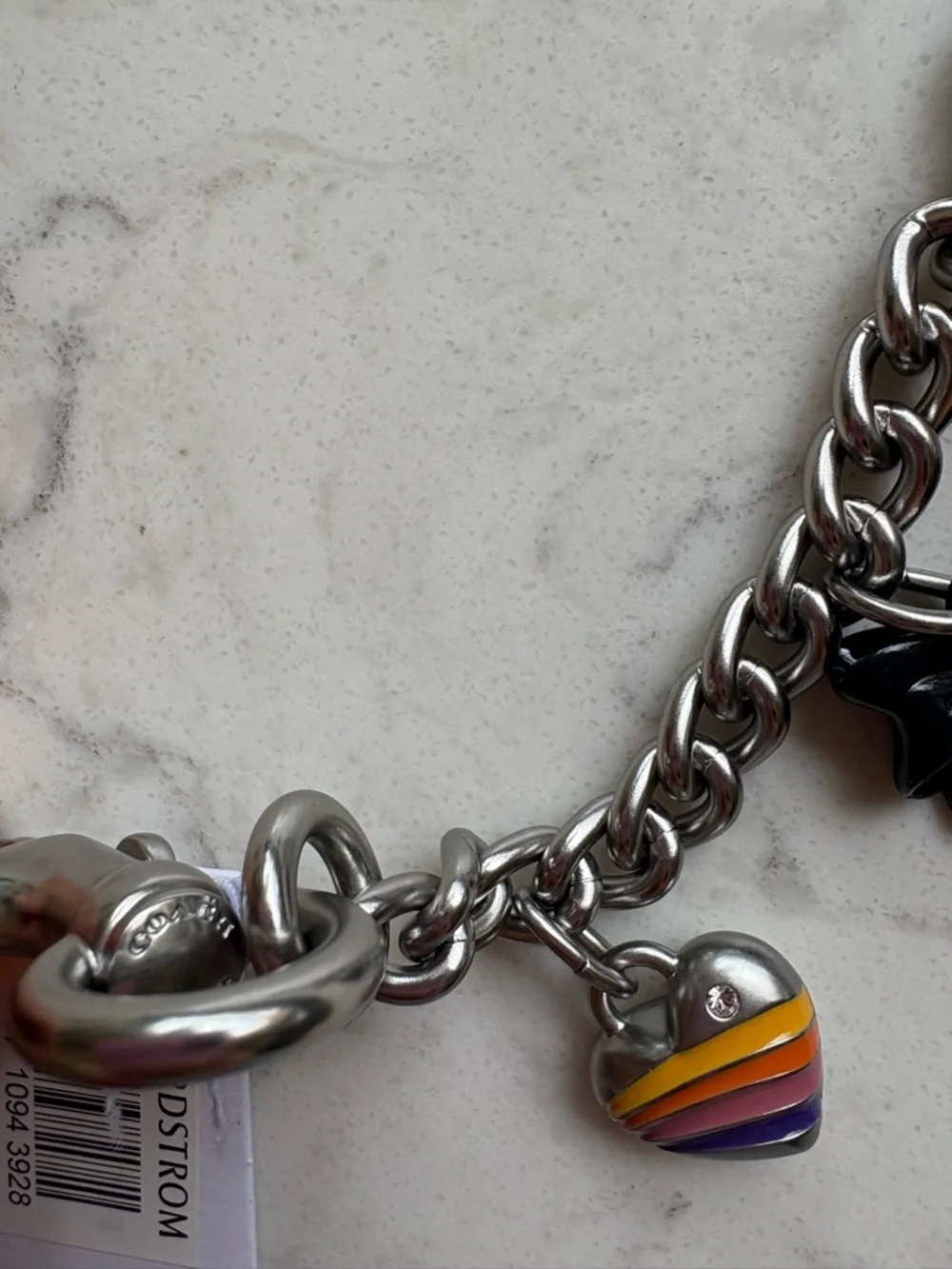 Coach Charm Keyring with Colorful Charms Bag Charm Chain